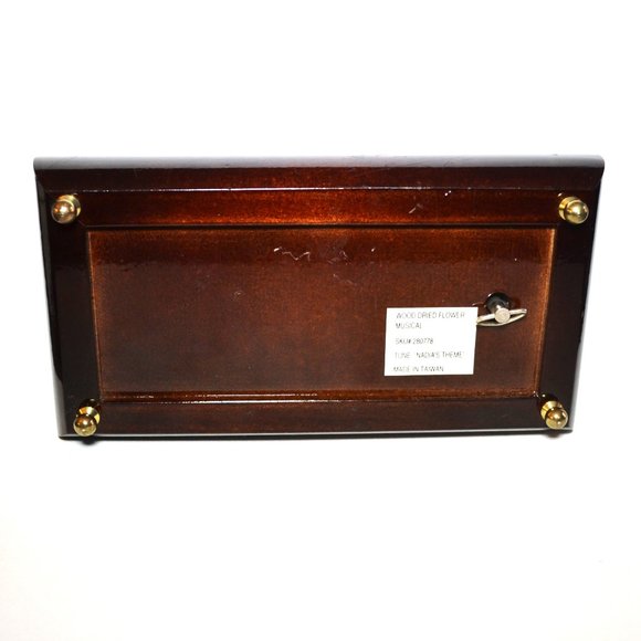 Vintage Gloss Finish Wooden Music Box Jewelry Storage Ladies Dresser Vanity - Picture 11 of 13